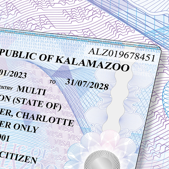 visa watermarked edge